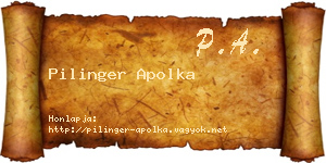 Pilinger Apolka névjegykártya